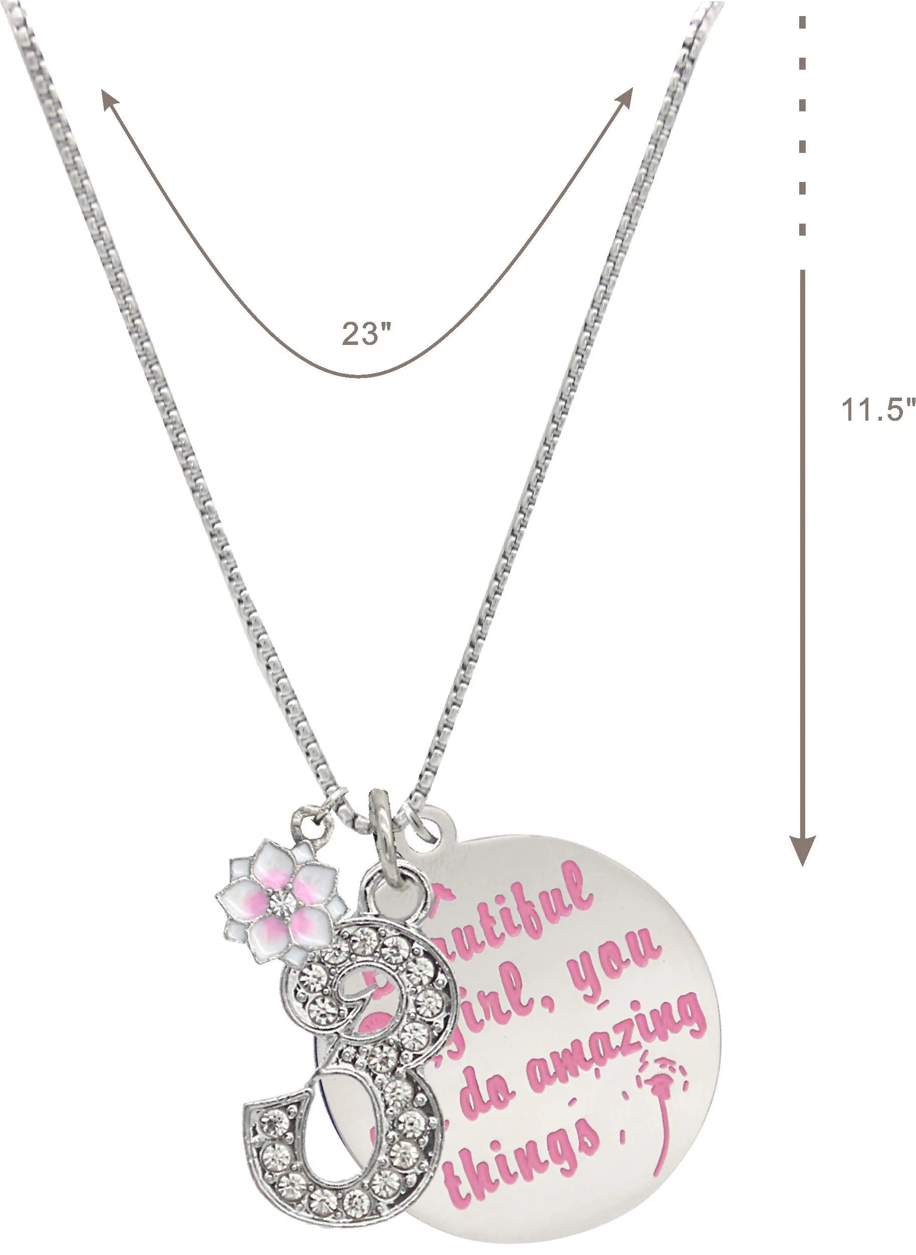 3rd Birthday, 3rd Birthday Gift, 3rd Birthday Girl Gifts, 3rd Birthday Necklace, Gifts