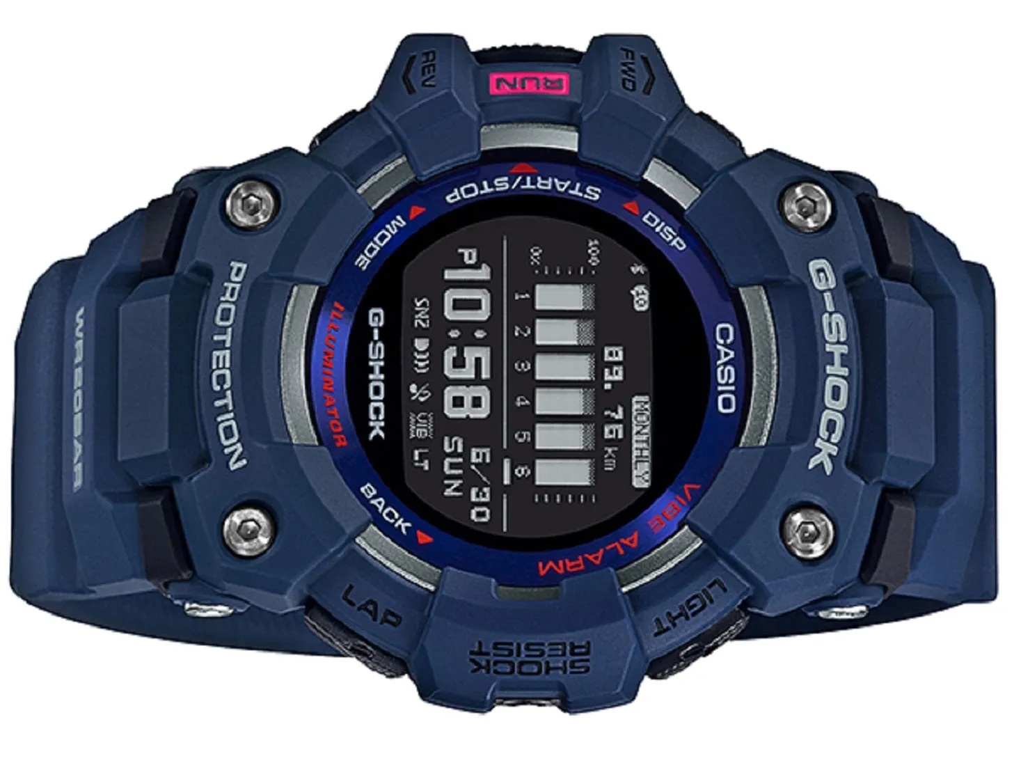 Casio G-shock GBD-100-2DR Digital Bluetooth Rubber Strap Watch For Men