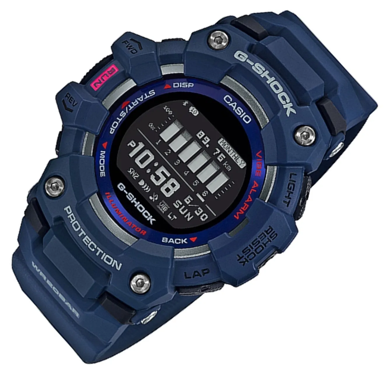 Casio G-shock GBD-100-2DR Digital Bluetooth Rubber Strap Watch For Men