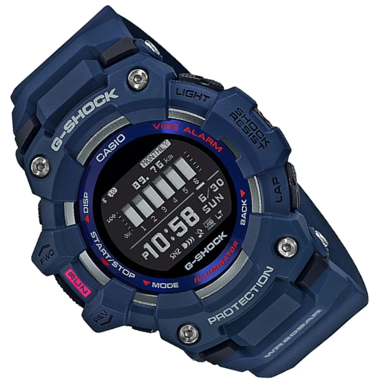 Casio G-shock GBD-100-2DR Digital Bluetooth Rubber Strap Watch For Men