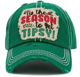 KBV1469 Tis The Season To Get Tipsy Washed Vintage Ballcap