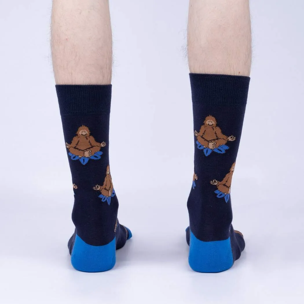 Meditating Bigfoot Men's Crew Socks