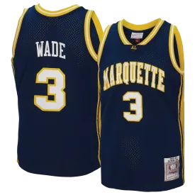 Men's Mitchell & Ness Men's Marquette Golden Eagles Dwyane Wade #3 Blue 2002-03 Swingman Throwback Jersey