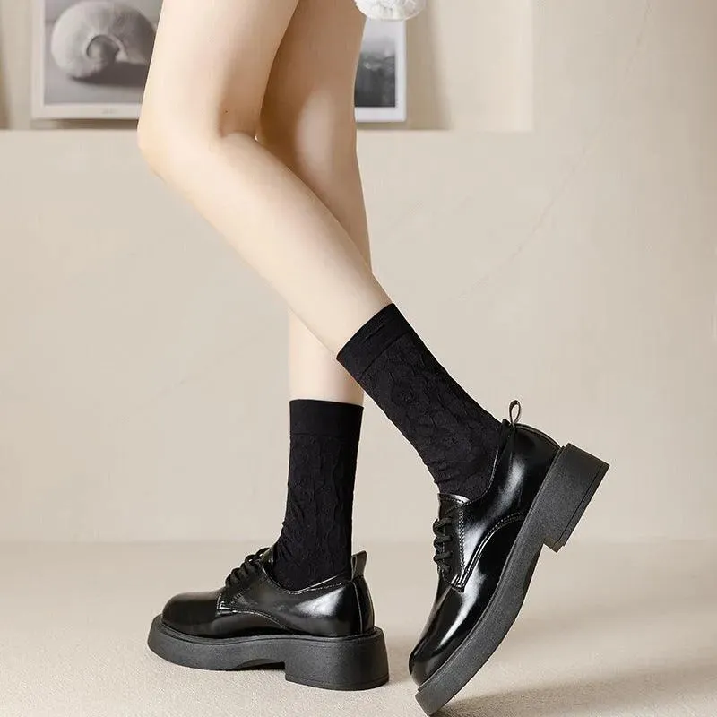 One Pair of Nylon Crew Mesh Socks | Casual Kawaii Outfits