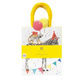 Party Safari Monkey & Zebra Paper Treat Bags - 8 Pack