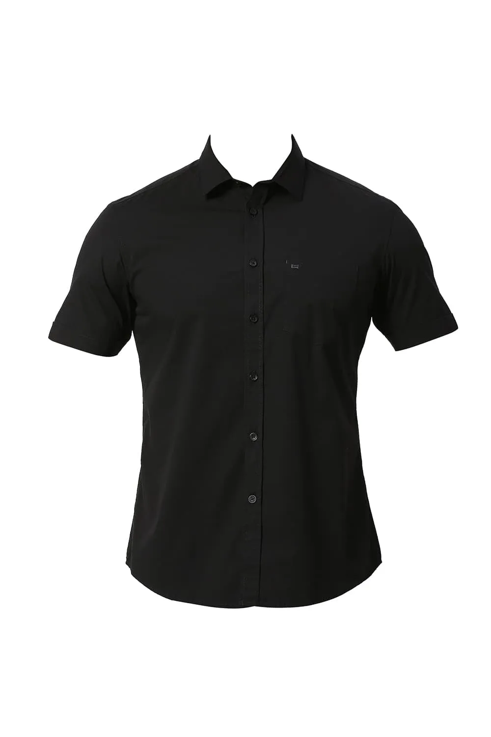 Slim Fit Cotton Poplin Stretch Halfsleeves Shirt