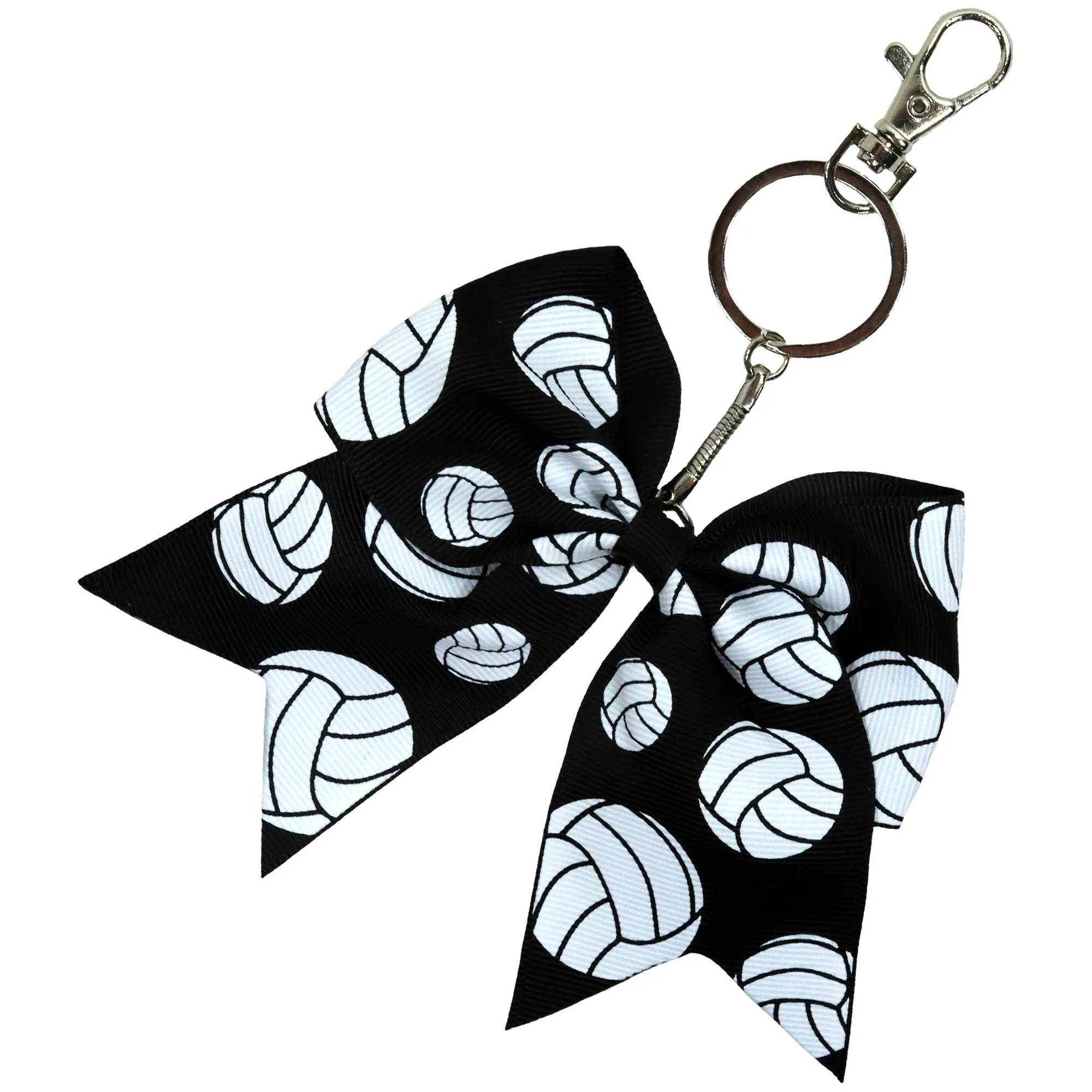 Sports Keychains for Girls Softball Volleyball Basketball Soccer Ribbon Cheer Bow Key Chain