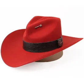 Stone 100X Unisex Cowboy Felt Hat Red