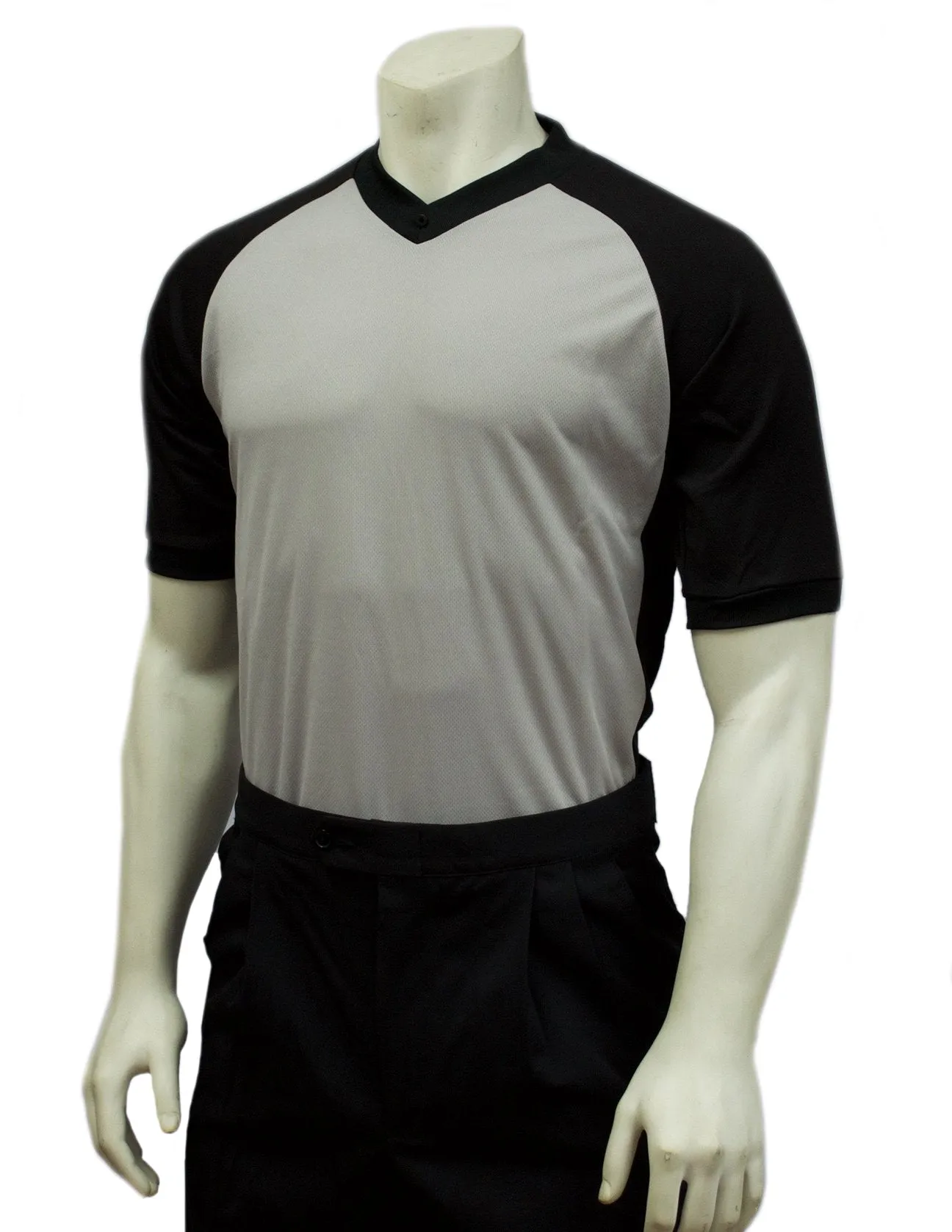 USA207-607 - Smitty "Made in USA" BODY FLEX Grey w/ Black Raglan Sleeve and Black Side Panel