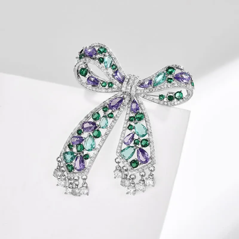 Women's Light Luxury Tassel Bow Knot Brooch