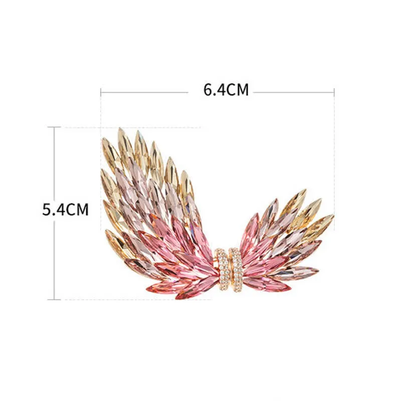 Women's Luxury Elegant Shiny Zircon Wings Brooch